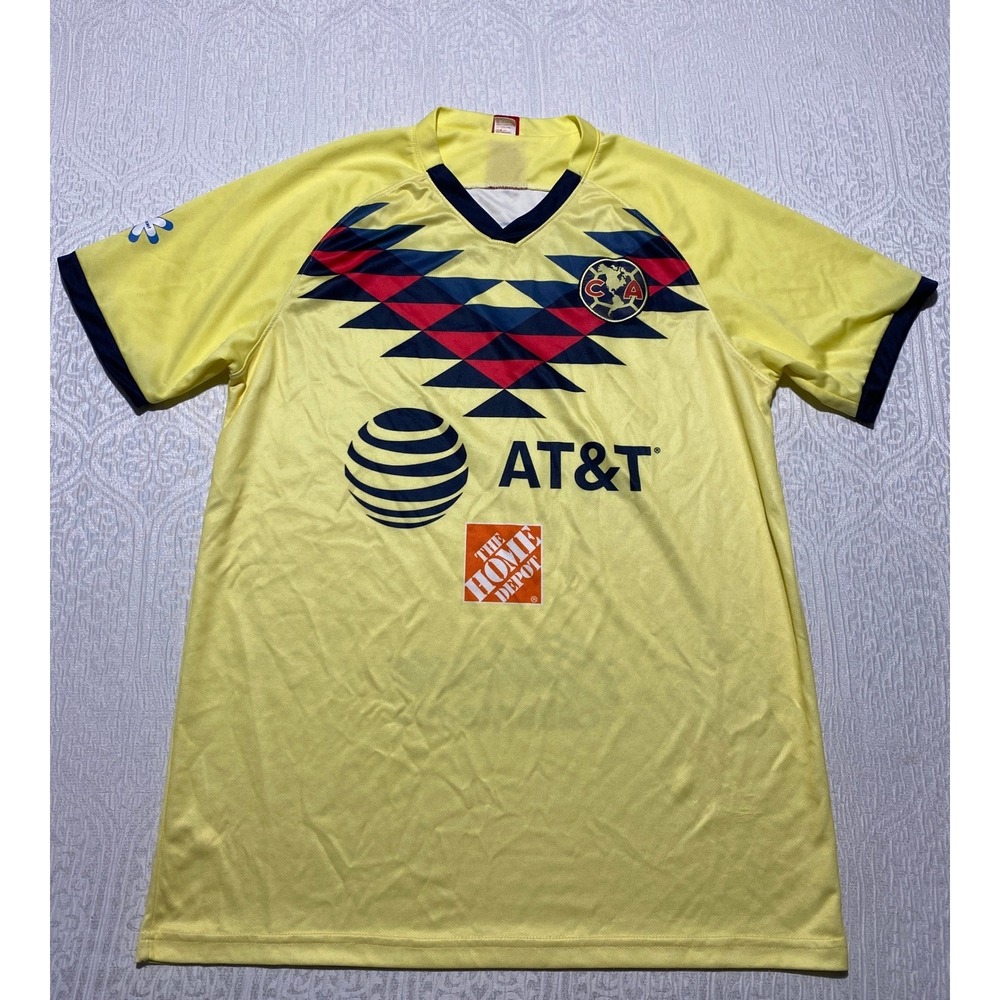 Club America Soccer Jersey Mens XL Yellow AT&T Home Depot Bud Light Caliente